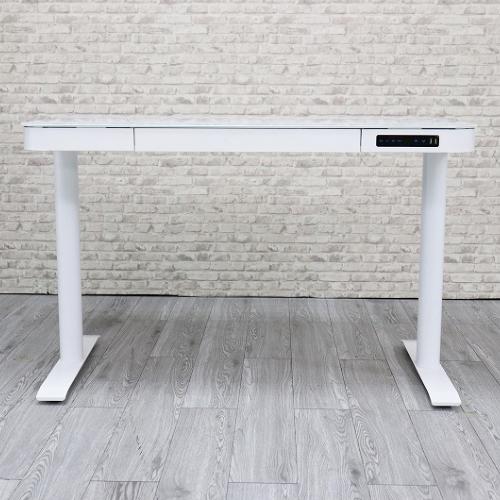 昇降デスク 電動 ガラス 幅121×奥行61×高さ76〜122cm スタンディング