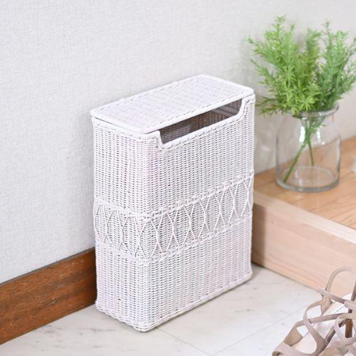 ダストボックス ゴミ箱 ホワイトラタン 幅30×奥行15×高さ40cm ポスト式