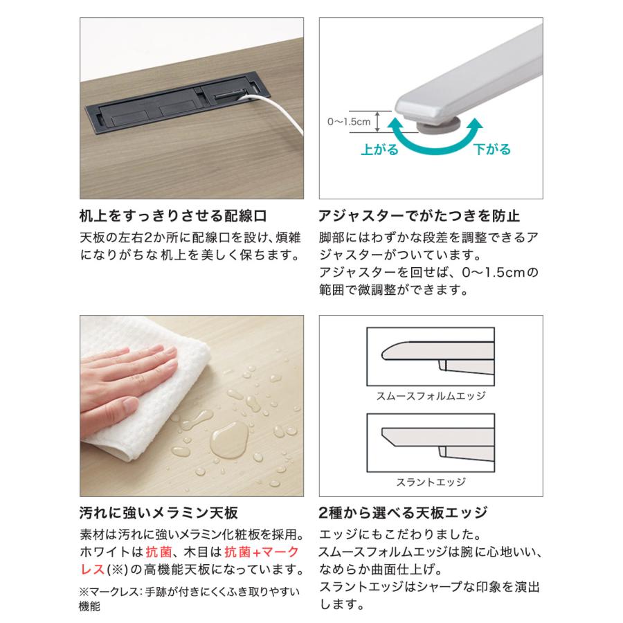 上下昇降デスク オカムラ スイフトライト 幅1200×奥行700mm スムースフォルムエッジタイプ インジケーター有 作業デスク 昇降式デスク 工具不要 国産 3S2ELJ-MY_6