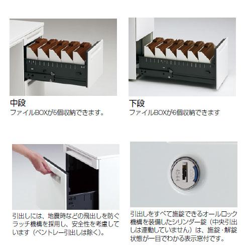 設置無料  オカムラ アドバンス オフィスデスク 片袖3段 パネル脚 中央引出し無 シリンダー錠 幅1000×奥行800mm ワークデスク 日本製 3V17FL 3V19FLの画像