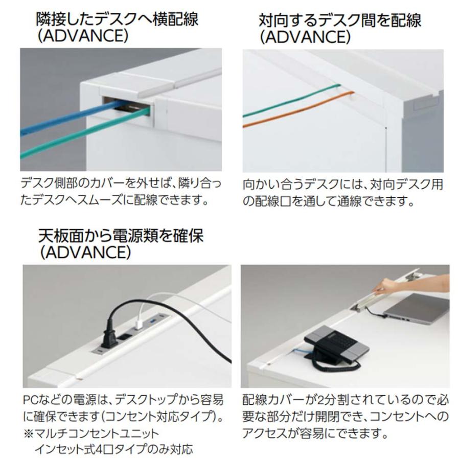 設置無料  オカムラ アドバンス 片袖机 4段 L脚 コンセント対応タイプ 幅1200×奥行800mm シリンダー錠 中央引出し無 事務机 完成品 日本製 3V1DMJ 3V1BMJの画像