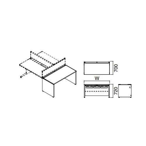 設置無料 オカムラ アドバンス 機器台 エンド用 幅1600×奥行700×高さ720mm プリンター台 スキャナー台 共有機器置き台 スチール製 オフィス 日本製 3V24KL_3