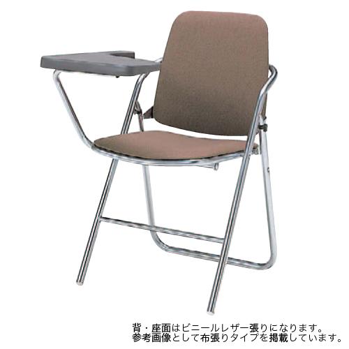 オカムラ（okamura） パイプ椅子 ビニールレザー張り メモ台付き