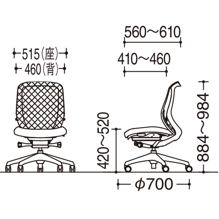 設置無料 オフィスチェア オカムラ シルフィー 5本脚 ローバック メッシュタイプ 肘なし ランバーサポート付 デスクチェア オフィス 完成品 日本製 C631BZ_2