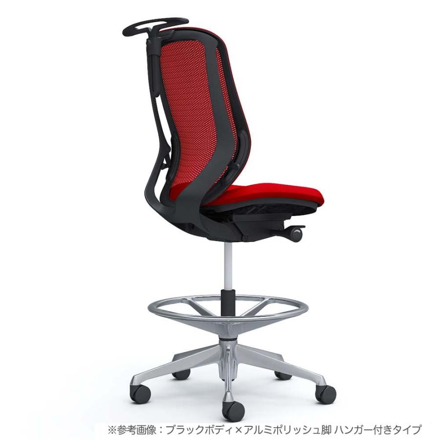 設置無料 シルフィー オカムラ 肘なし ハイチェア ハイバック メッシュタイプ ブラックボディ ポリッシュ脚 ハンガー ランバー付 チェア 完成品 国産 C636HS_2