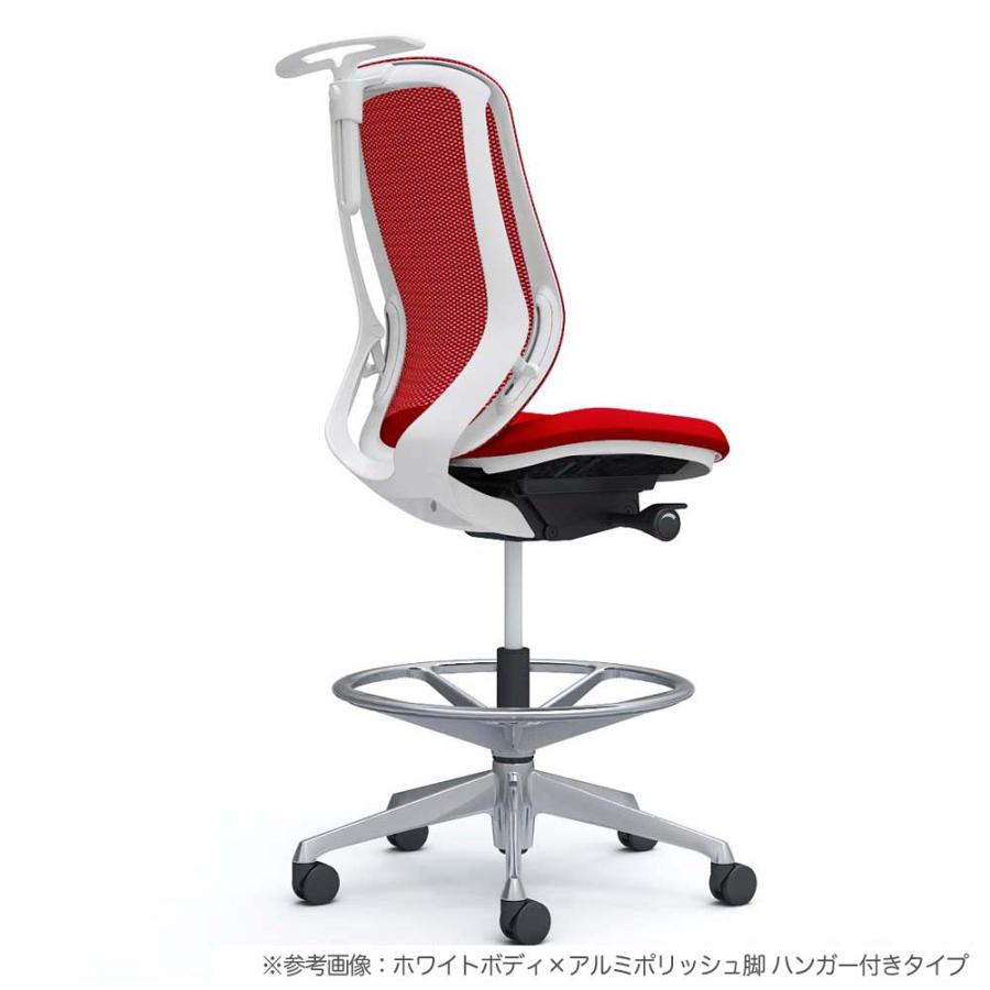 設置無料 シルフィー オカムラ 肘なし ハイチェア ハイバック メッシュタイプ ホワイトボディ ポリッシュ脚 ハンガー ランバー付 チェア 完成品 国産 C636HZ_2