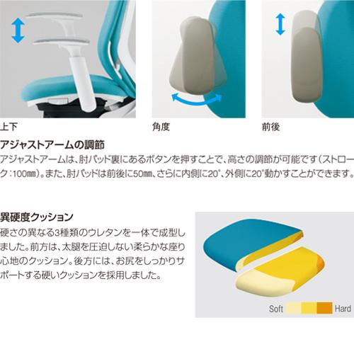 シルフィー チェア オカムラ オフィスチェア 岡村製作所 ワーキングチェア PCチェア タスクチェア OAチェア 高機能チェア 肘置き付き シンプル 日本製 C682XW_4