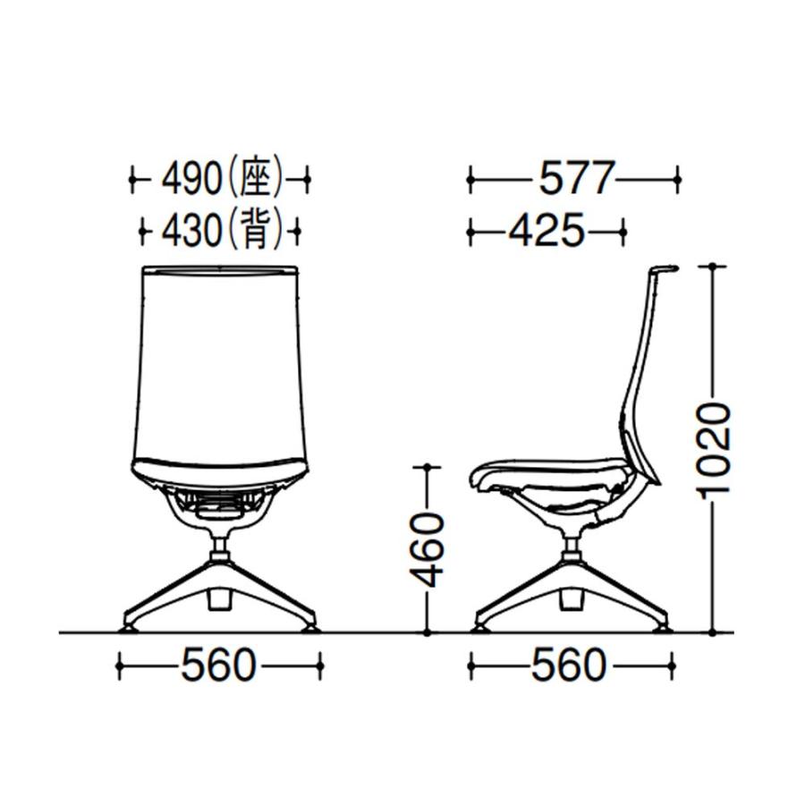 設置無料  モード オカムラ 4本脚オートリターン ハイバック 肘なし ホワイトフレーム ホワイトボディ プレーン インターロック 事務チェア 日本製 CA17FWの画像