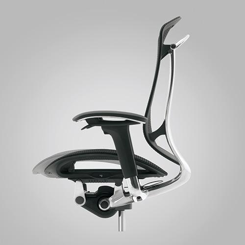 設置無料  コンテッサ セコンダ オカムラ 固定肘 座メッシュ ランバーサポート付 大型ヘッドレスト ポリッシュフレーム ホワイトボディ PCチェア 在宅 CC45BZの画像
