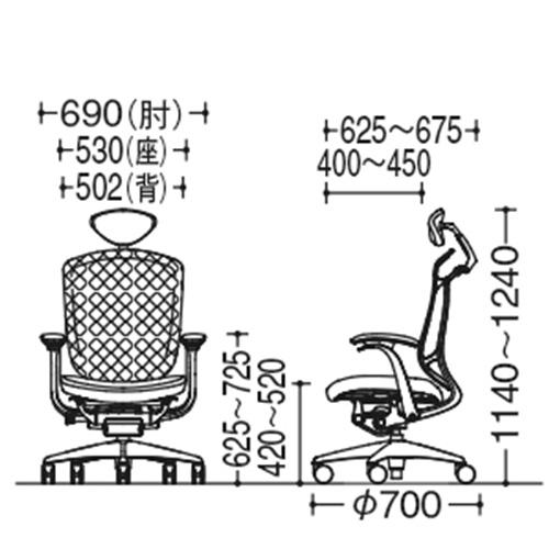 設置無料  コンテッサ セコンダ オカムラ 固定肘 座メッシュ ランバーサポート付 小型ヘッドレスト 5本脚 ポリッシュフレーム ホワイトボディ 完成品 CC4ABZ_7