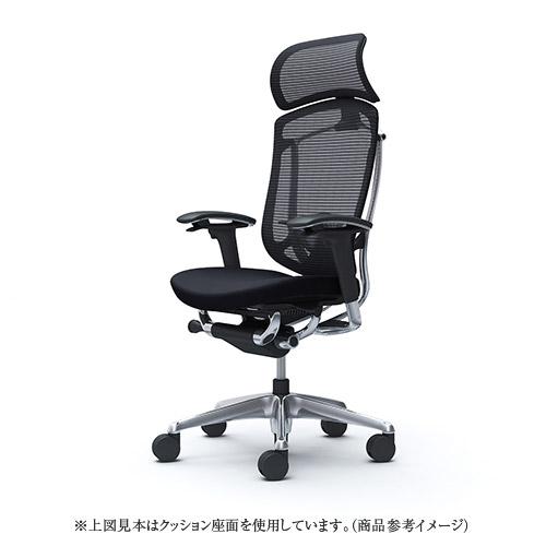 コンテッサ セコンダ オカムラ 可動肘 座革 ランバーサポート付き 大型ヘッドレスト ポリッシュフレーム ブラックボディ 高級 チェア CC87XS-FPT CC87BS-FPT_1