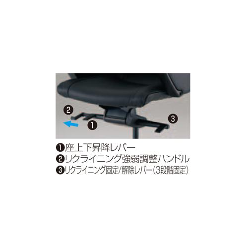 エグゼクティブチェア オカムラ 送料無料 布張り ローバックチェア デスクチェア オフィスチェア 肘付きチェア キャスター付き オフィス家具 CE59FZ-FB_2