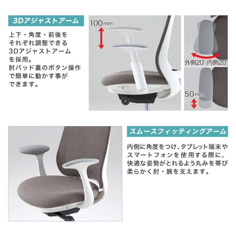 オフィスチェア ポータム オカムラ スタンダードバック 背クッション 肘なし インターロック ブラックボディ ナイロンキャスター デスクチェア PC CF13XR-FXW_9