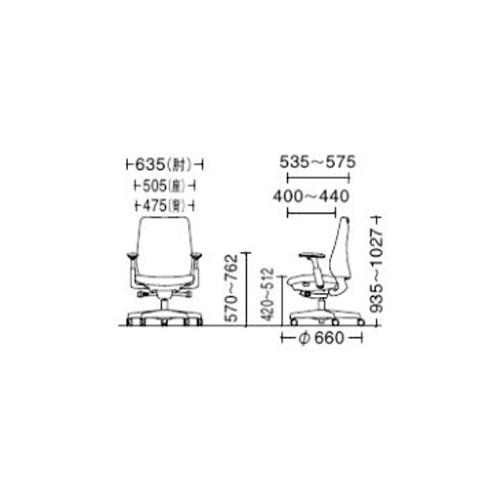 安い オフィスチェア ポータム オカムラ スタンダードバック 背クッション 可動肘 ツイル ダークグレーボディ ウレタンキャスター デスクチェア 事務椅子 CF83ZA-FK