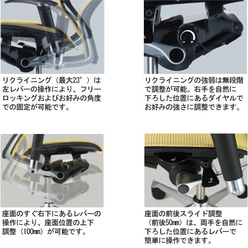 バロン チェア オカムラ オフィスチェア 岡村製作所 ワークチェア メッシュチェア 肘なし ハイバックチェア オフィスインテリア SOHO CP36BW-FGR CP36LW-FGR_6