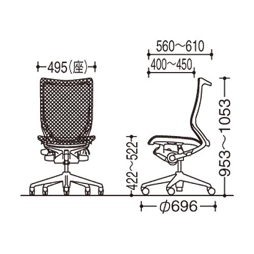 バロン チェア オカムラ オフィスチェア 岡村製作所 オフィス家具 ハイバック メッシュチェア デスクチェア パソコンチェア シンプル CP36CR CP36MR_2