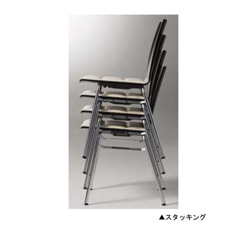 スタッキングチェア 送料無料 肘なしチェア 布張り座面パッド