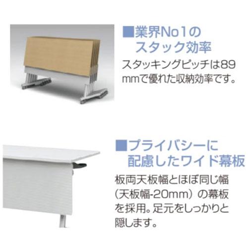 フォールディングテーブル 幅1500×奥行450×高さ720mm 幕板付き 会議用