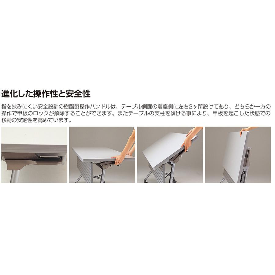 ミーティングテーブル 幅1500×奥行600×高さ720mm 幕板付 会議用テーブル 会議机 会議テーブル 長机 折りたたみ 収納 スリム スタッキング 会議室 FSA22MH-FS15_9