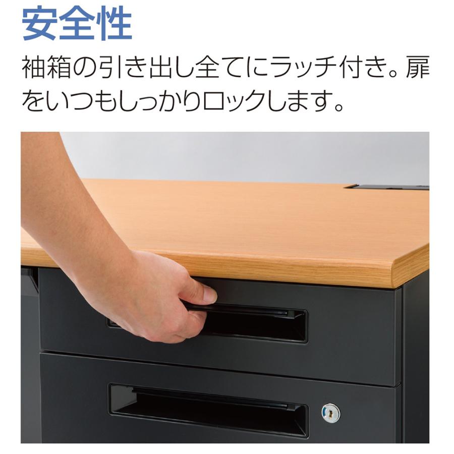 アイリスチトセ オフィスデスク 幅1400×奥行700mm 片袖机 ワークデスク 