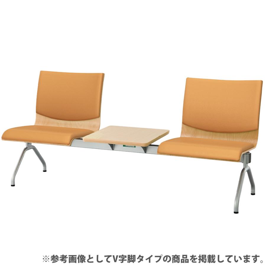 ロビーチェア 2人掛け スリムタイプ テーブル付 待合椅子 長椅子 椅子 チェア ロビーベンチ ロビーソファ 背付き 腰掛け 病院 受付 待合室 医療施設 WRB-ST3T-V_3