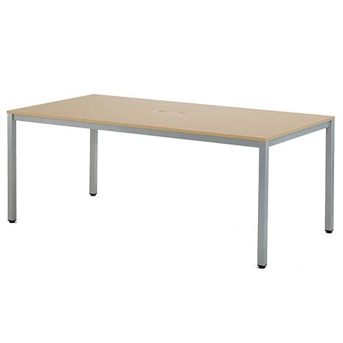 法人限定  会議用テーブル ミーティングテーブル 幅1800&times;奥行900&times;高さ700mm 配線ボックス付き 会議テーブル 作業テーブル ワークテーブル 作業台 AT-1890