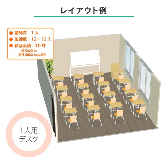 法人限定 学習机 セット 16人用 ループ脚 前板付き ワークデスク 勉強