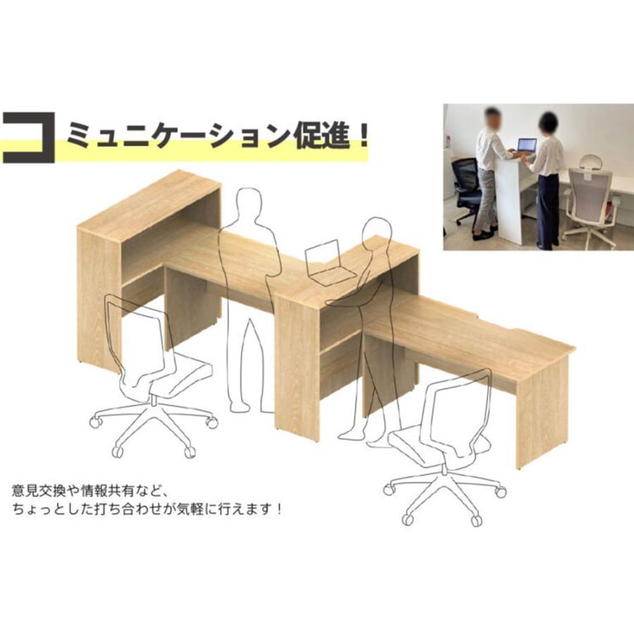 法人限定  オフィスデスク 木製 セット 幅1000×奥行600mm ハイテーブル ワークデスク パソコンデスク パーテーション サイドテーブル 収納 事務所 PLANN2の画像