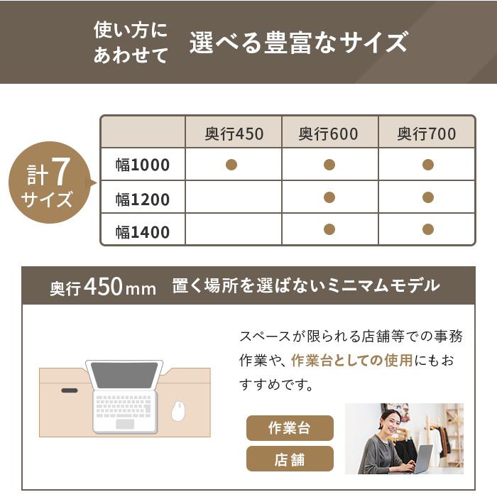 法人限定 オフィスデスク 平机 事務机 幅1200×奥行700×高さ720mm 2口コンセント付き ケーブルトレー付き おしゃれ パソコンデスク PCデスク RFFLD-1270_8