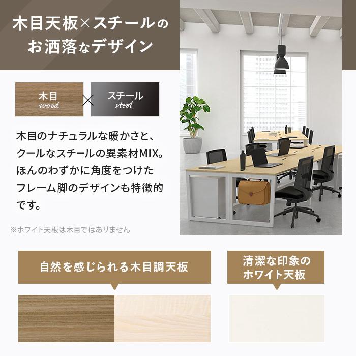 法人限定 フリーアドレスデスク 幅2400×奥行1200×高さ720mm オフィスデスク 6人用 会議用テーブル ミーティングテーブル 作業台 平机 おしゃれ RFFLT-2412_8