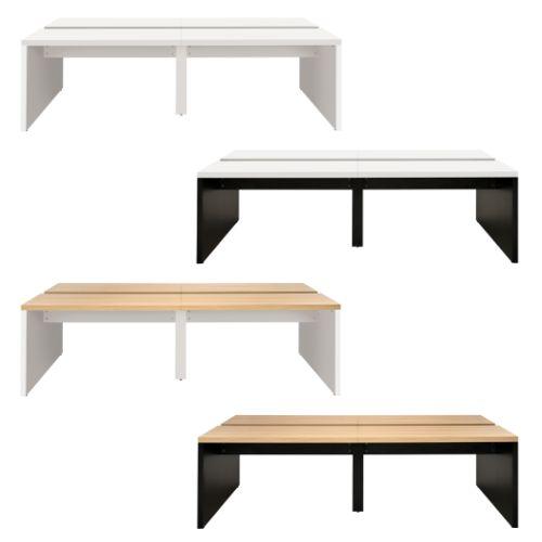 法人限定 オフィスデスク フリーアドレス用 幅2400×奥行1200×高さ720mm パソコンデスク ワークデスク PCデスク 平机 作業机 おしゃれ 白 黒 RFTFT2-2412_1