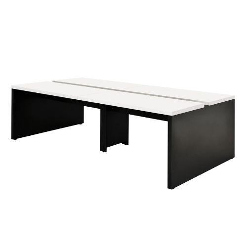 法人限定 オフィスデスク フリーアドレス用 幅2400×奥行1200×高さ720mm パソコンデスク ワークデスク PCデスク 平机 作業机 おしゃれ 白 黒 RFTFT2-2412_4