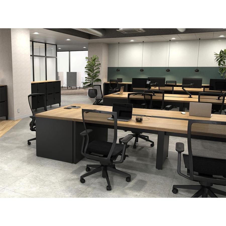 法人限定  フリーアドレスデスク 幅1000×奥行1400mm オフィスデスク ワークデスク パソコンデスク PCデスク 事務机 配線 収納 会社 オフィス RFTFT2-1014の画像