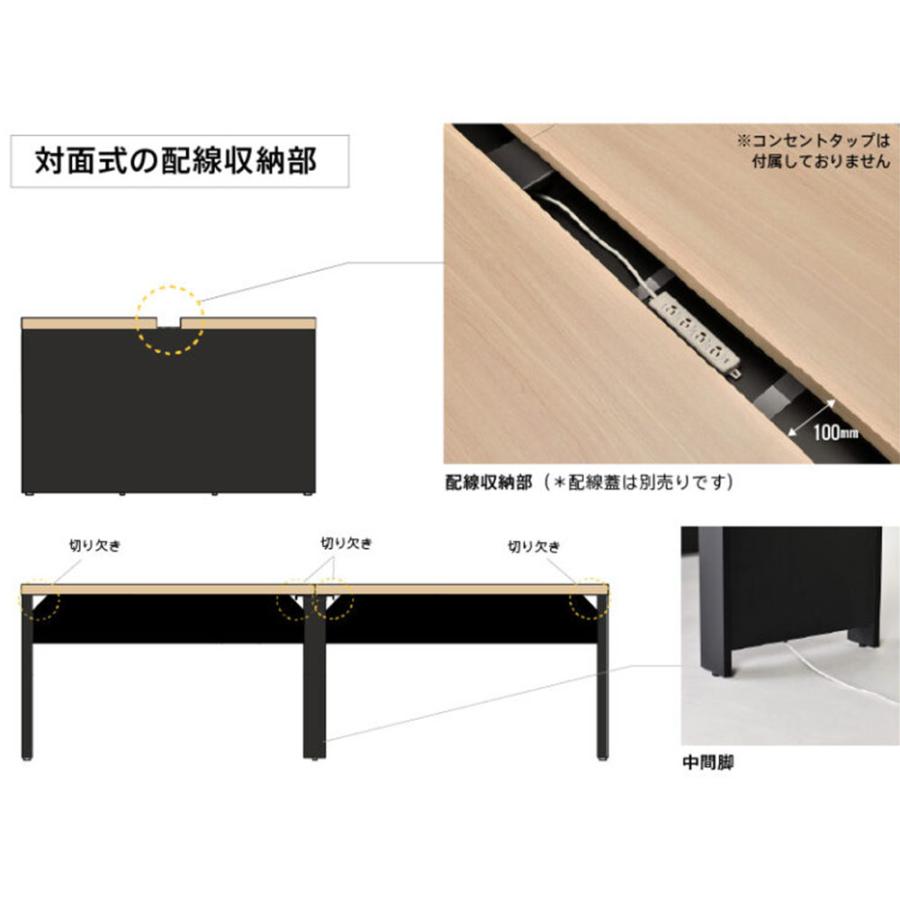 法人限定  フリーアドレスデスク 増連用 幅1200×奥行1400mm オフィスデスク ワークデスク パソコンデスク PCデスク 事務机 配線 収納 会社 RFTFT2-1214ADの画像