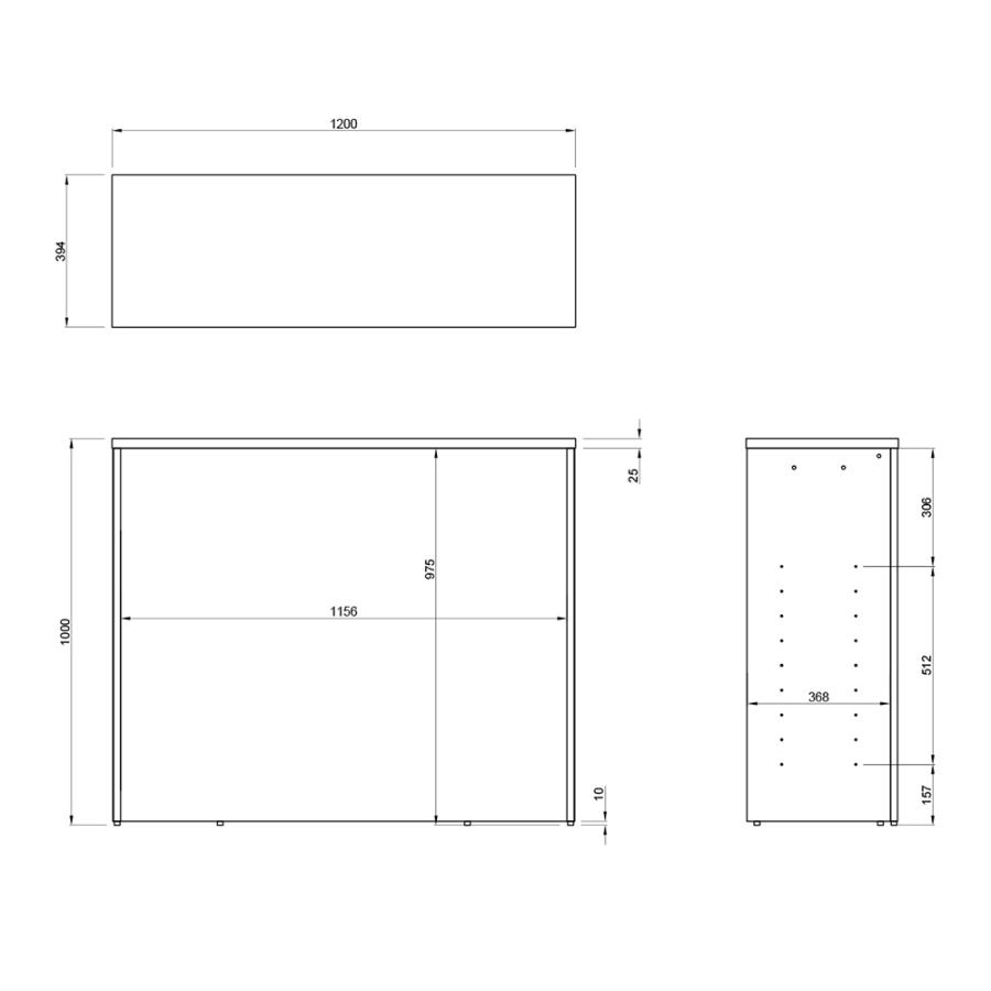 法人限定 受付カウンター 幅1200×奥行394mm ハイカウンター オフィスカウンター カウンターテーブル ハイテーブル シンプル アジャスター 木目 RFTHC-1239の画像