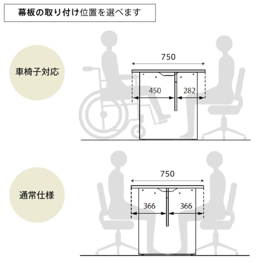 法人限定 受付カウンター 幅1400×奥行750mm 幕板ハーフ カウンター オフィスカウンター カウンターテーブル 配線 アジャスター付 オフィス RFTLC-1475-MHの画像