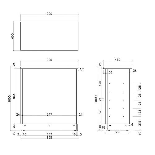 法人限定 受付カウンター ハイカウンター 幅900×奥行450mm オフィスカウンター 木製カウンター 受付 電話台 インフォメーション ノルムシリーズ Z-SHHC-900の画像