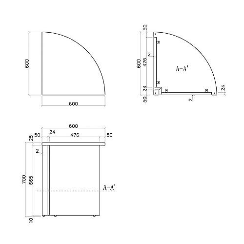 法人限定 受付カウンター コーナーカウンター ローカウンター 幅600×奥行600×高さ700mm 連結用カウンター 受付カウンター 業務用カウンター Z-SHLC-Cの画像