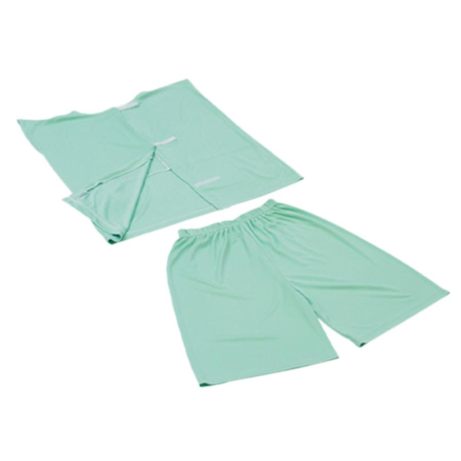 法人送料無料 患者衣 上下セット 抗菌防臭 前後開閉 検診衣 入院着