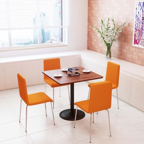 カフェテーブル 幅75×奥行75×高さ72cm スチール脚 ブラック ダイニングテーブル コーヒーテーブル 丸テーブル ティーテーブル 750mm 丸型 角型 正方形 CTRR-75_1