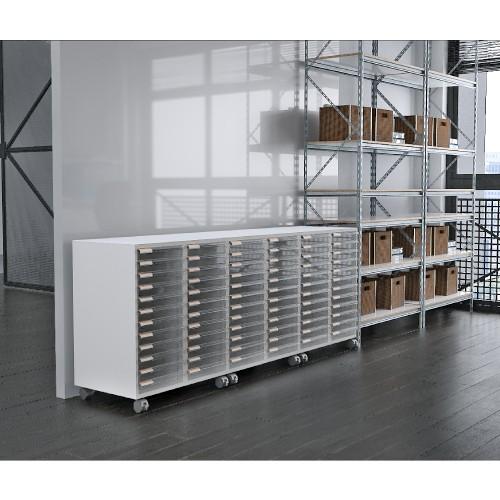 レターケース A4 薄型 2列12段 キャスター付き 書類ケース 書類棚