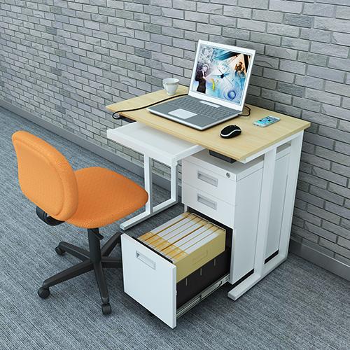 在宅勤務に スチール 頑丈 PC対応机 シンプルおしゃれ オリジナルPCデスク 法人限定 オフィスデスク 幅800×奥行500×高さ720mm パソコンデスク
