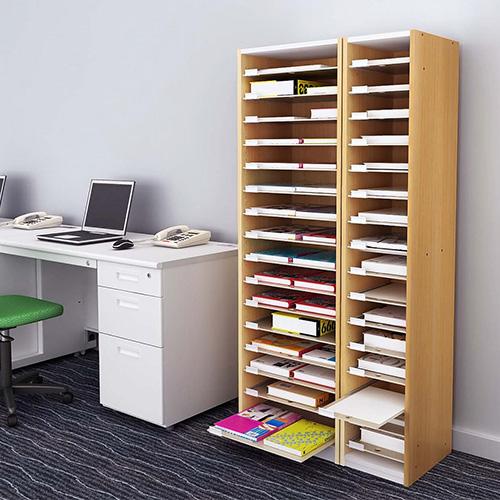DSK 3段ファイリングキャビネット スチール書庫 レターケース 書類収納 法人限定 書類収納棚 A3 幅479×奥行350×高さ1530mm レターケース