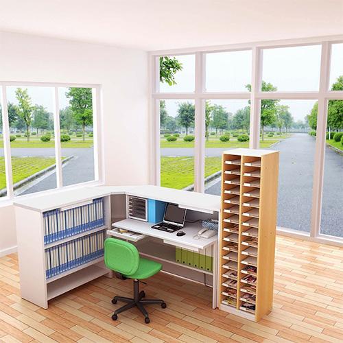 法人限定 書類収納棚 棚付き 幅399×奥行350×高さ1530mm レターケース