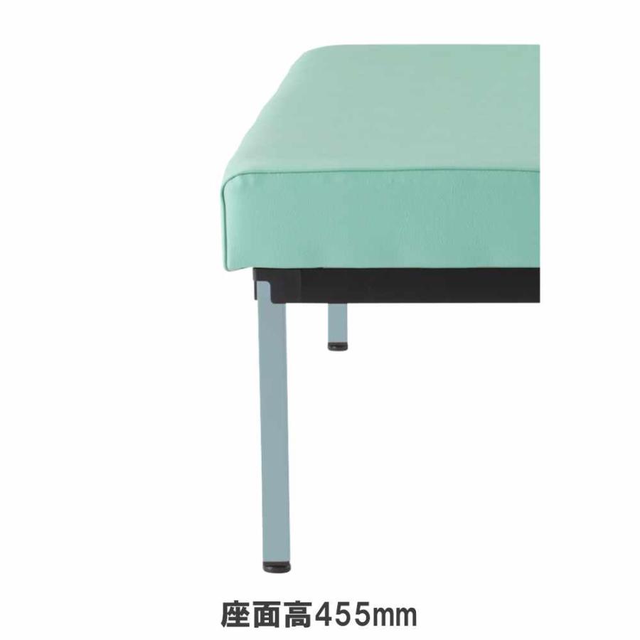 法人限定 ロビーチェア 幅1500mm 3人掛け 背なし レザー 長椅子 ロビーベンチ スツール ベンチ オフィス スチール 病院 おしゃれ 日本製 抗菌 LC-1825S-V20_4