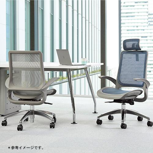 法人限定  オフィスチェア デスクチェア メッシュチェア おしゃれ 腰痛 ヘッドレスト 肘付 キャスター 座クッション ミドルバック 業務用 アイコ MS-1695Hの画像