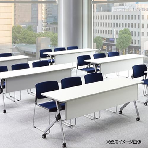 法人限定 フォールディングテーブル 幕板・棚付き W1200×D600mm 送料無料 キャスター付きテーブル 折りたたみテーブル オフィス家具 会議室 SAKTP-1260_3