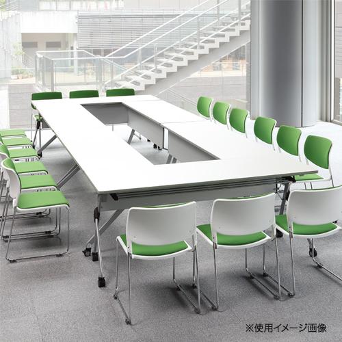 法人限定 フォールディングテーブル 幕板・棚付き W1200×D600mm 送料無料 キャスター付きテーブル 折りたたみテーブル オフィス家具 会議室 SAKTP-1260_4