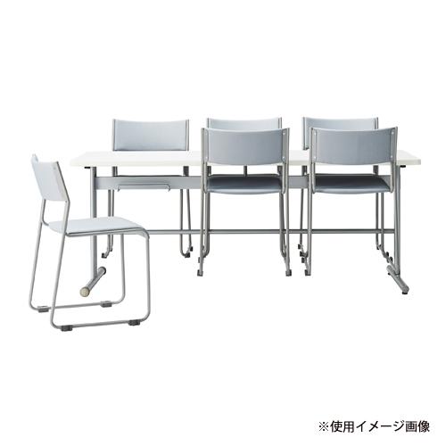 法人限定  会議用テーブル キャスター脚 幅1800×奥行750×高さ700mm ホワイト 角テーブル ワークテーブル 作業用テーブル ワークスペース 事務所 SGY-1875Cの画像