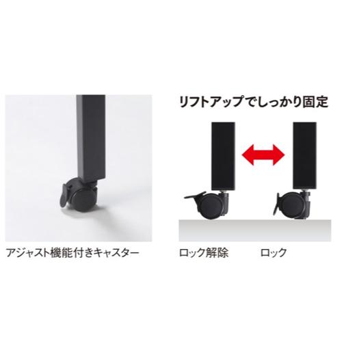 法人限定  会議用テーブル キャスター脚 幅1200×奥行600×高さ720mm 角型テーブル ワークテーブル 作業用テーブル 事務所 会社 ワークスペース SJB-1260NCの画像